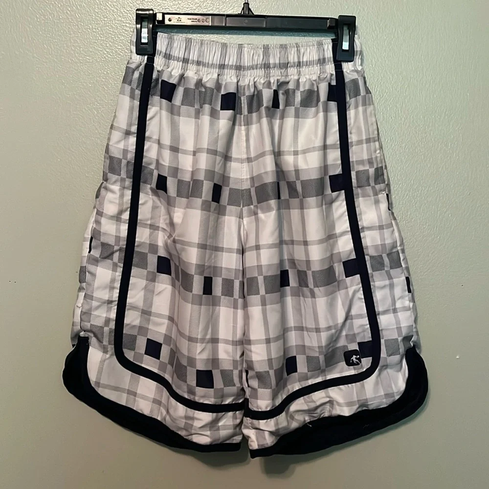 And 1 reversible swimming trunks men’s size small, side pockets, plaid